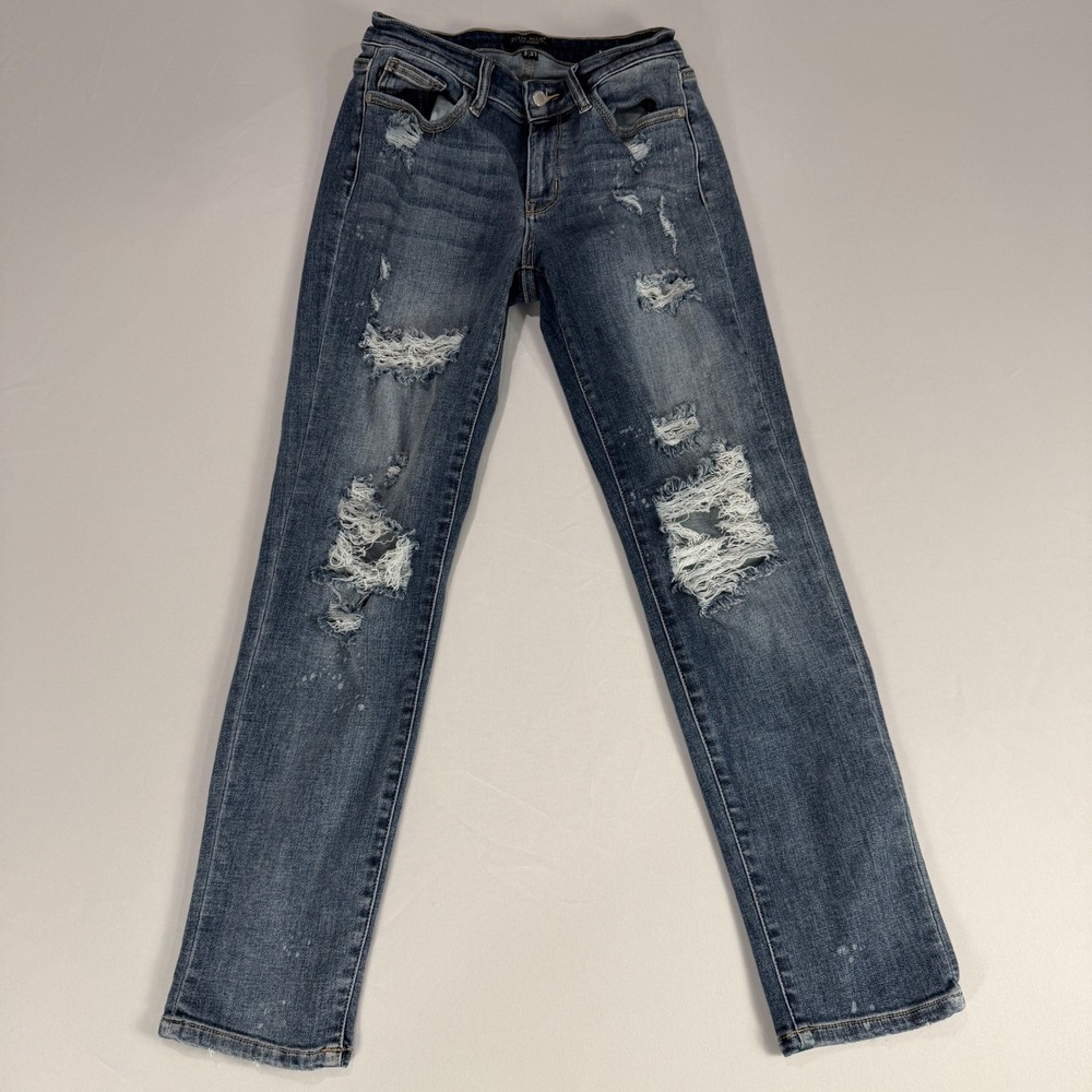 Judy Blue Los Angeles Boyfriend Fit Distressed Jeans Women's Size 5/27‎